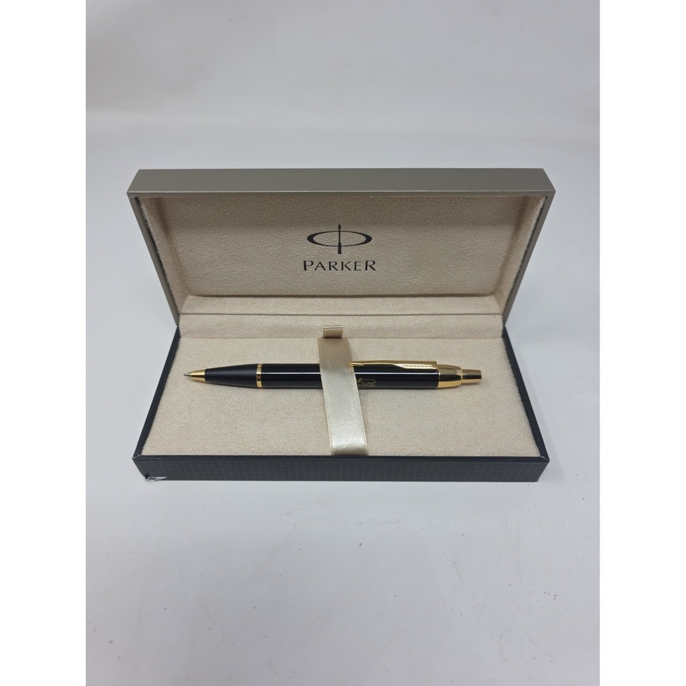 Parker Black Lacquer Gold Trim Ballpoint Pen w/ Box – Custom Baehre Real Estate